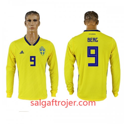 Sverige Fodboldtrøjer Berg 9 Hjemmebanesæt VM 2018 Langærmet Sverige Fodboldtrøjer Berg 9 Hjemmebanesæt VM 2018 Langærmet